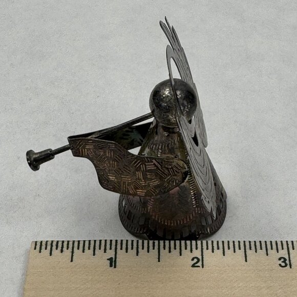 Vintage Godinger Silver Art Silverplated Angel Figurine 3.5" Trumpet Cutouts - Picture 10 of 10